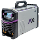 Soldadora AXT-TAF205LCD Axtech TIG 200 Amp en color gris claro y detalles en morado con pantalla LCD