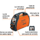 Caracteristicas de la soldadora inversora 130A SOIN-110/130