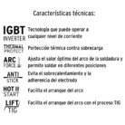 carateristicas tecnicas de la soldadora inversora 130A SOIN-110/130