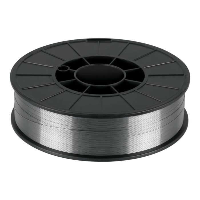 Imagen donde se observa un rollo de microlalambre de núcleo fundente marca Truper de 5k
