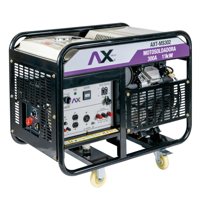 Imagen lateral de la Motosoldadora AXT-MS302 de Gasolina AxTech, encuéntrala en Solda Express