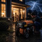 Generador TKAGS10000E auxiliando a una familia que se habia quedado sin luz en tormenta.