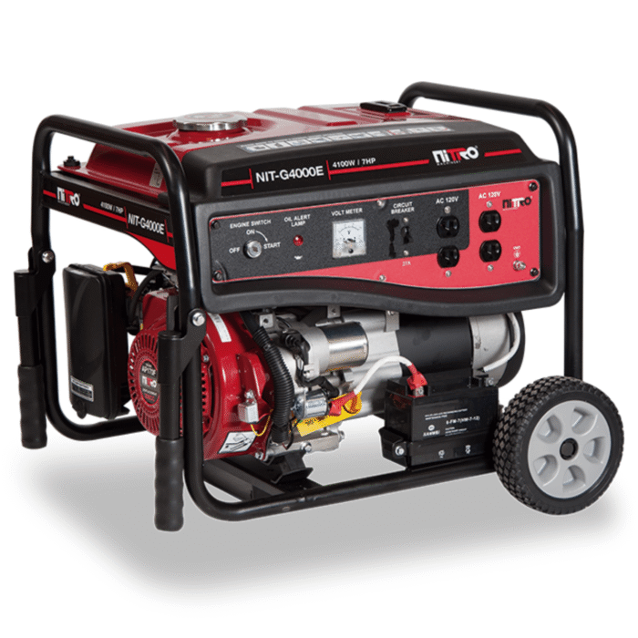 Generador Eléctrico NIT-G4000E: 3500W de Potencia, Motor Eficiente de 223cc – Ideal para Uso Residencial y Comercial.
