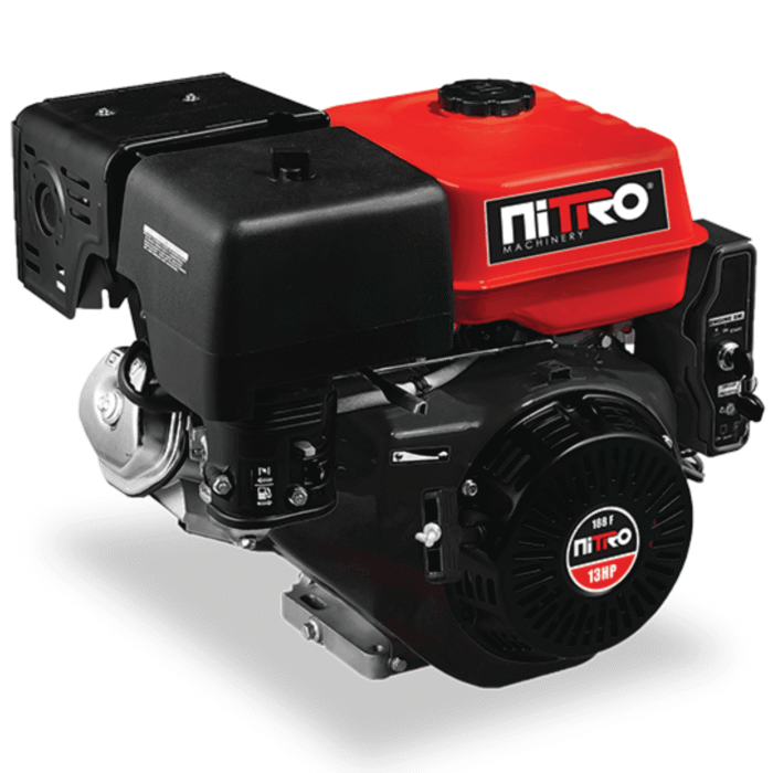 Imagen del Motor de Gasolina 420cc NIT-GE420ES 15HP donde se destacan sus componentes en negro y rojo.