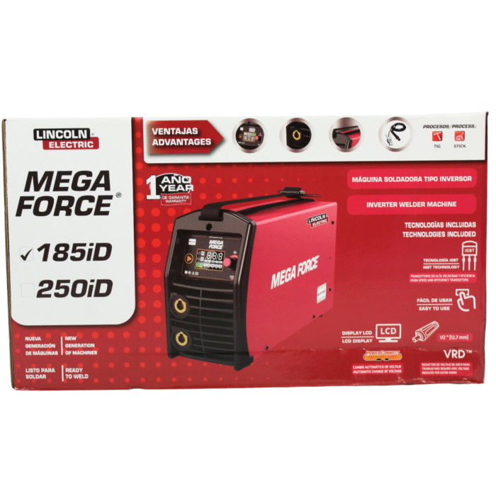 soladora inversor lincoln mega force 185id ance