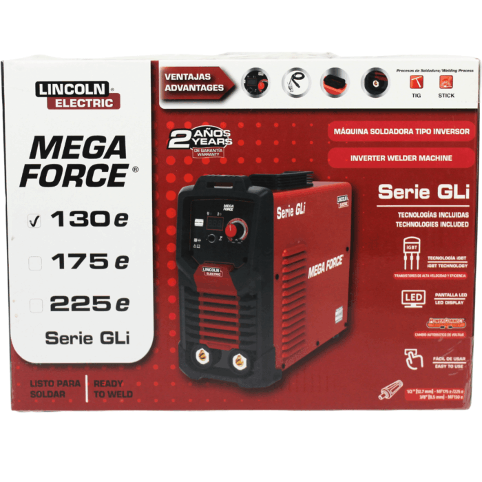 mega force 130e lincoln electric mma electrodo