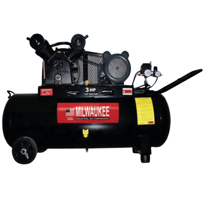 Compresor Horizontal Milwaukee COMPE30108H | 3 HP, 108 Litros, 120 PSI