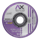 Disco de Corte Súper Delgado AXT-DCF412 4 1/2" (115×1.2×22.23 mm) Tipo 41 – Metal/Inox, 13,300 rpm.