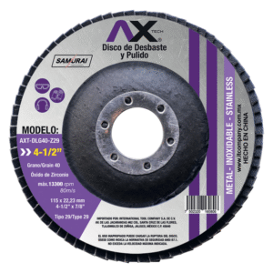 Disco de Desbaste y Pulido AXT-DLG40-Z29 4 1/2" para Metal/Inox