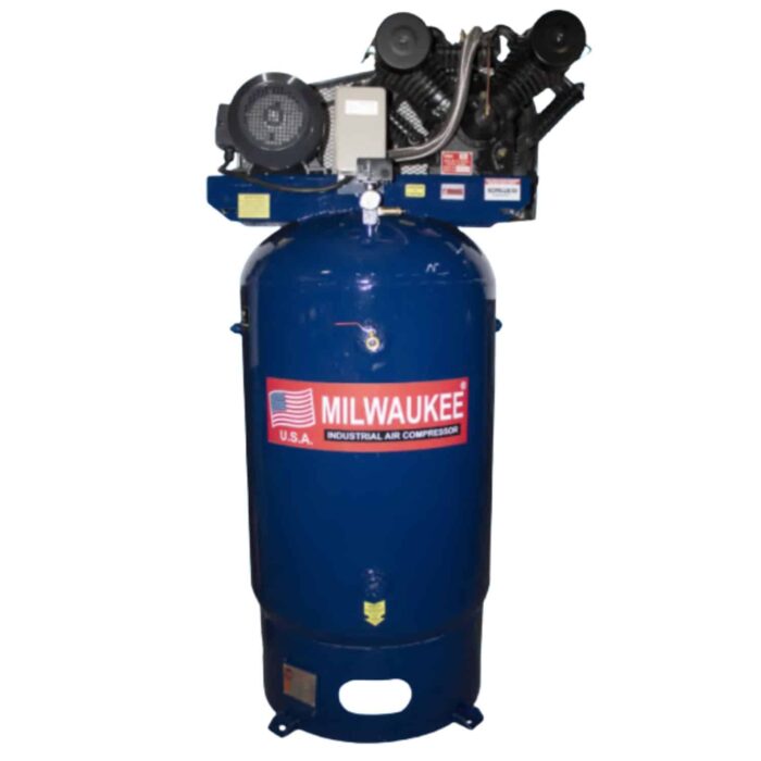 COMTX100CV500 Compresor de Aire Industrial, compresor de aire industrial 500 litros, compresor de 10HP , compresor horizontal Milwaukee, compresor electrico