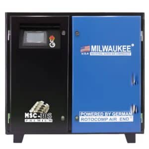 Compresor de tornillo MSC-30S Milwaukee, Compresor silencioso, Compresor industrial, Compresor de tornillo 30 hp