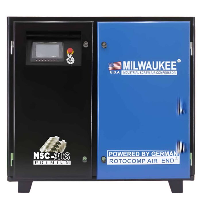 Compresor de tornillo MSC-30S Milwaukee, Compresor silencioso, Compresor industrial, Compresor de tornillo 30 hp