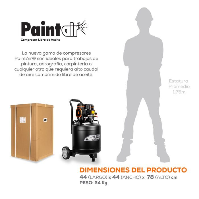 Compresor libre de aceite EL75ME150-50V, compresor portátil.
