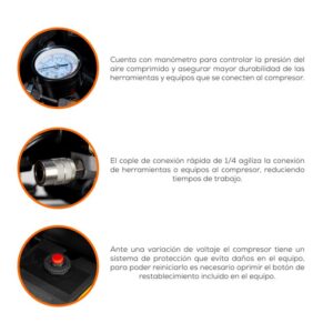 Compresor libre de aceite EL75ME150-50, compresor portátil.