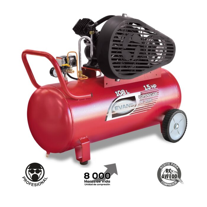 compresor lubricado de 1 etapa E13VME150-108, compresor portátil, compresor Evans.