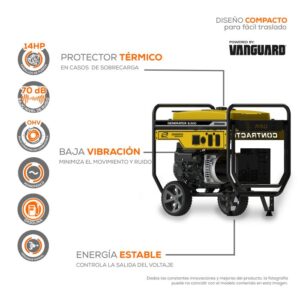 Generador electrico gasolina G85MG1400V, generador de luz industrial.