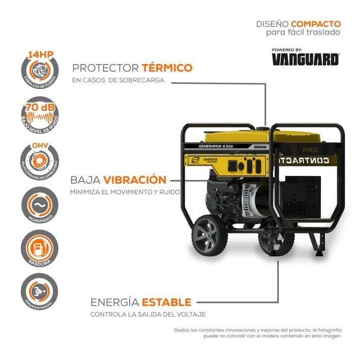 Generador electrico gasolina G85MG1400V, generador de luz industrial.