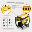 Generador electrico gasolina GT150MG2700TH, generador de luz industrial.