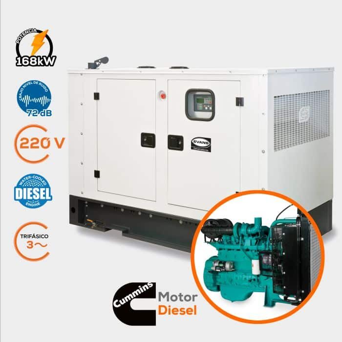 Planta de luz para negocio GTC210DM220C, planta de luz industrial.