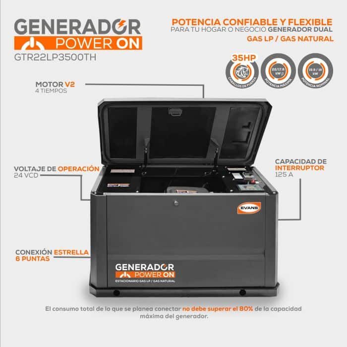 Planta de luz para casa GTR22LP3500TH, planta de luz silenciosa.