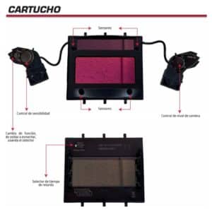 Careta MEGA FORCE RF509405 Lincoln Electric | Oscurecimiento automático DIN 9-13, 4 sensores de arco