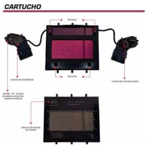 Careta MEGA FORCE RF509407 Lincoln Electric Fast Arc | Oscurecimiento automático DIN 9-13, 4 sensores de arco