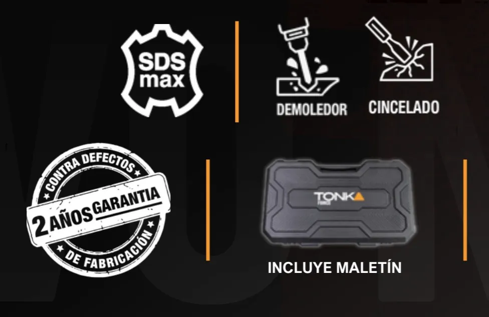 TKA-MD2510SC 1 Martillo demoledor electroneumático TKA-MD2510SC Tonka Force SDS Max brushless 1350W