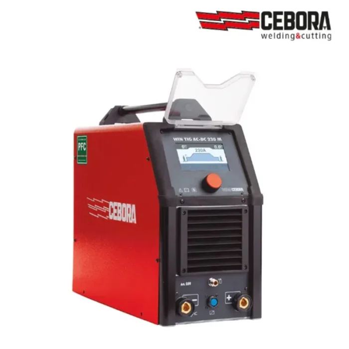 Soldadora Cebora WIN TIG AC-DC 230 M Soldadora TIG AC/DC Cebora WIN TIG AC-DC 230 M con pantalla táctil y protector transparente