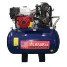 Compresor a gasolina Milwaukee GAS1380HE con motor Honda GX de 13 HP y tanque horizontal de 80 galones