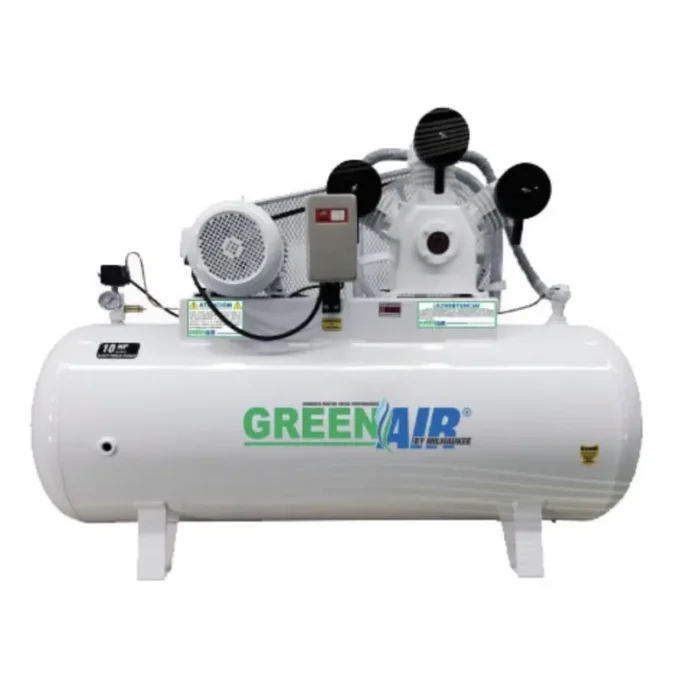 Compresor libre de aceite Milwaukee Green Air COMOL100H500T de 10 HP con tanque horizontal de 500 litros