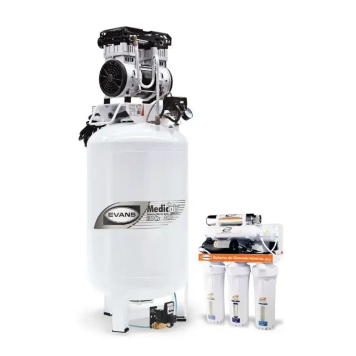Kit Medic-Esencial Evans: compresor y ósmosis inversa Kit Medic-Esencial Evans: compresor libre de aceite MedicAir y purificador de ósmosis inversa