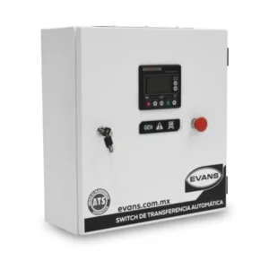 Switch de transferencia automática Evans ATS160A4P-G12 con el panel de control en la puerta del gabinete
