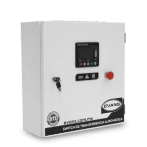Switch de transferencia automática Evans ATS250A4P-G24 de 250 A con control de motor y el panel de control en la puerta del gabinete